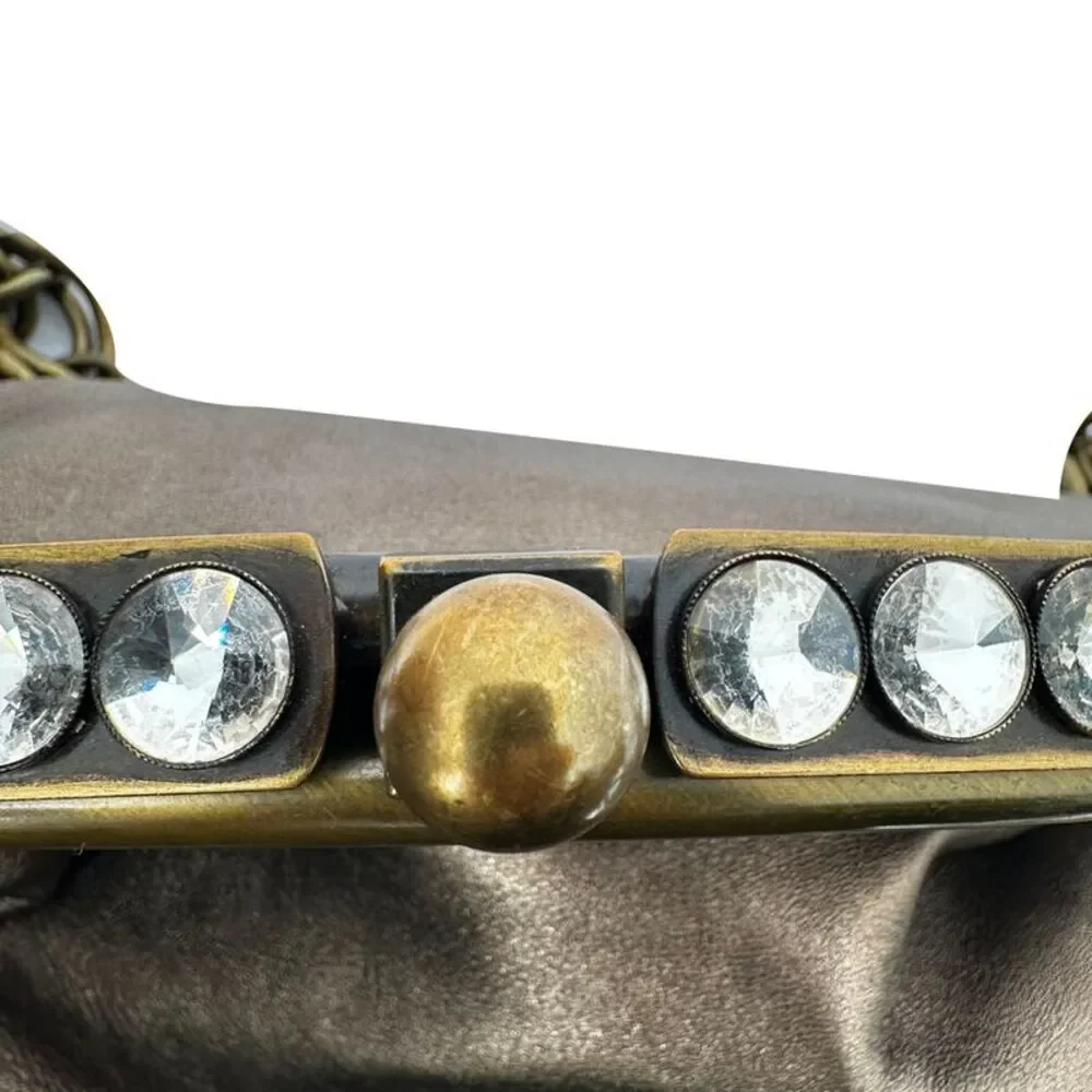 Marni Vintage Evening Clutch Bag in Metallic Gold Leather